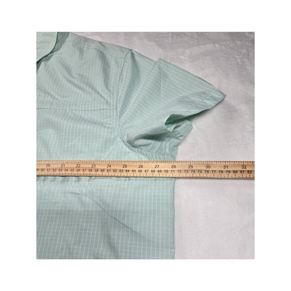 Duck Camp Mens XXL 2XL Short Sleeve Button Up Vented Fishing Shirt Green - Picture 5 of 6